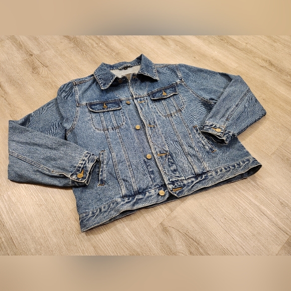 Vintage Lee Denim Jacket Blue Jean Trucker Mens Size Large - Picture 2 of 11